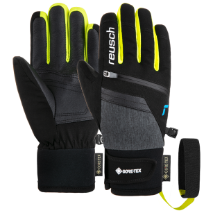 Rękawice Narciarskie DZIECIĘCE Reusch Travis Junior Gore-Tex black safety yellow