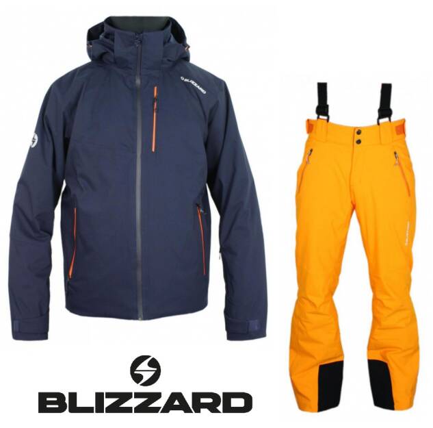 MĘSKI Kombinezon narciarski BLIZZARD BLOW kurtka + spodnie PERFORMANCE navy/orange