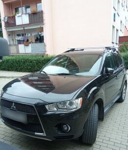 Bagażnik do Mitsubishi Outlander II 2006-2013 ALU na relingi EcoBase 135cm