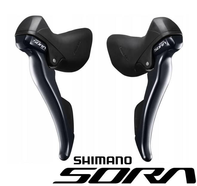 SHIMANO SORA klamkomanetki szosowe ST R3000 2x9 komplet BLACK