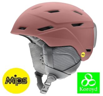 Damski kask narciarski SMITH MIRAGE MIPS +Koroyd rose pastelowy róż 55-59 M