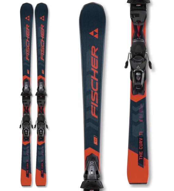 Narty FISCHER RC4 THE CURV TITAN CARBON +wiązania RED 2023/24