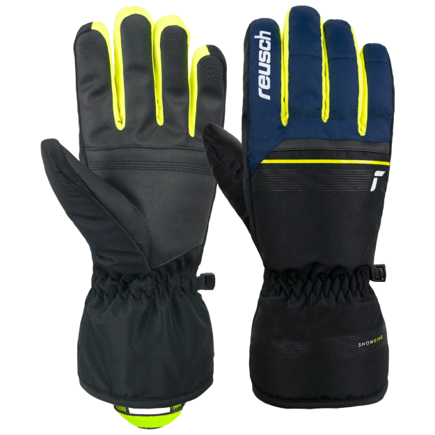 Rękawice narciarskie Reusch Snow King black blue safety yellow