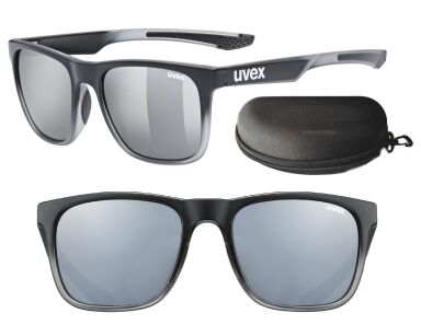 Okulary przeciwsłoneczne UVEX LGL black transparent / mirror silver S3 +ETUI