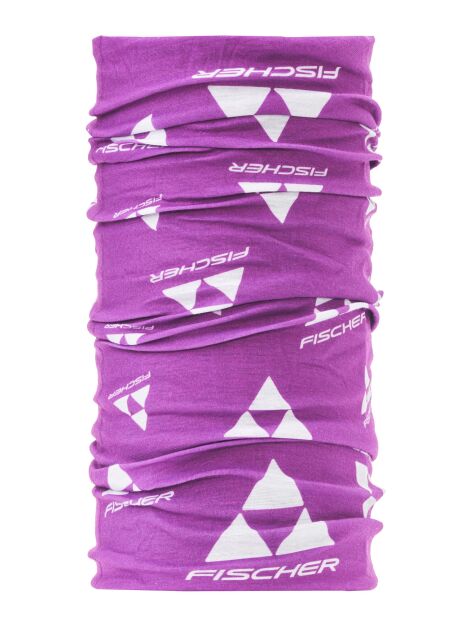 Damski Komin Fischer CI Logo Bandana violet + white