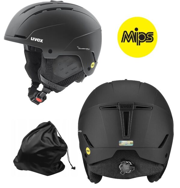 Kask Narciarski Snowboardowy UVEX STANCE MIPS Black Czarny Mat