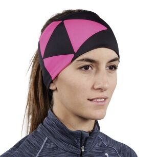 Damska Opaska Wełniana Fischer OBERSTDORF Headband z polarem black neon Pink