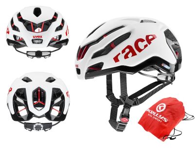 KASK UVEX RACE 9 szosowy white red +POKROWIEC