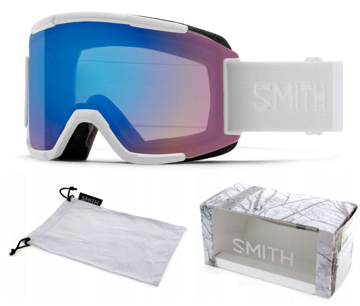 GOGLE SMITH SQUAD white szyba Photochromic Red Mirror S1-S2