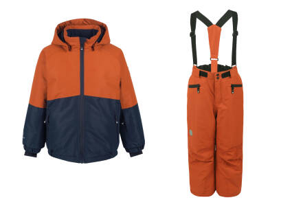 Kombinezon narciarski Color Kids  Ski Jacket colorblock + Spodnie Ski pants AOP 10 000 potters clay