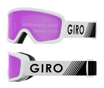 Gogle narciarsie juniorske GIRO CHICO 2.0 WHITE ZOOM (Szyba S2 lustrzana kolorowa AMBER PINK)