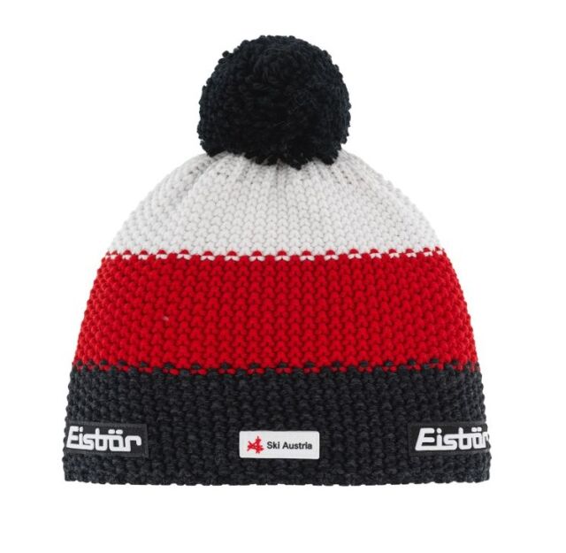 Czapka Eisbar STAR Pompon MU SKA Ski Austria kolor 941 black red white