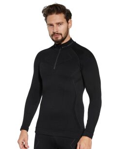 BLUZA KOSZULKA męska TERMOAKTYWNA Brubeck MERINO extreme WOOL LS1610M z zamkiem