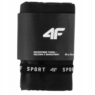Ręcznik sportowy szybkoschnący 4F czarny 65 x 90 cm