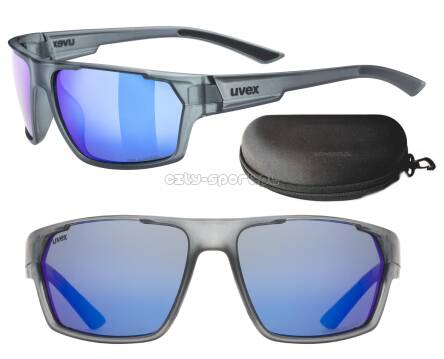 Okulary UVEX Sportstyle 233 P smoke / mirror blue S3 Polaryzacja +ETUI
