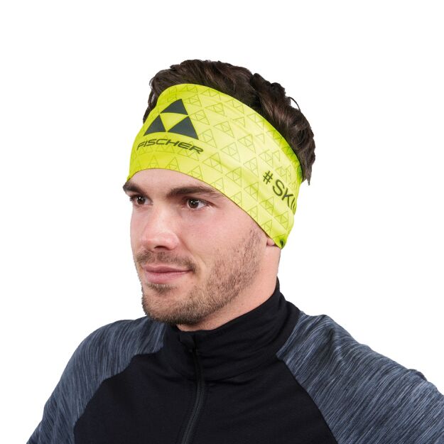 Opaska Fischer Skiletics Headband neon yellow G94122 cienka sportowa