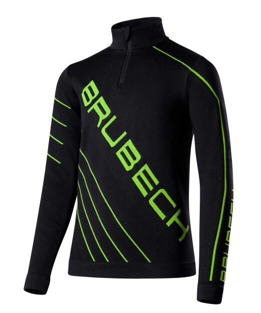 Dziecięca bluza piłkarska z krótkim zamkiem LS1636J DRY JUNIOR black/green