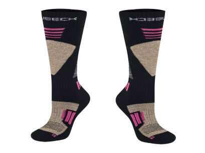 BRUBECK Skarpety Damskie narciarskie BSK001 black/pink MERINO