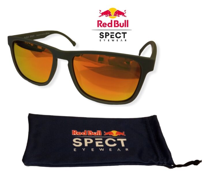 Okulary POLARYZACJA przeciwsłoneczne RED BULL Leap-006P olive green/brown red mirror S3