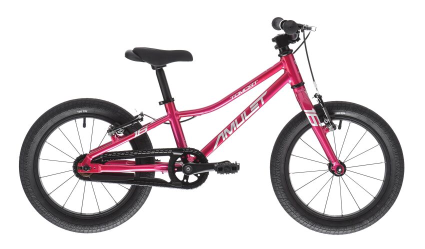 Rower dla dziewczynki Lekki AMULET 16 Tomcat strong raspberry waga 6,2kg 2024