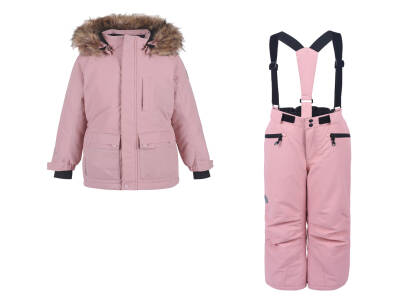 Kombinezon narciarski Color Kids  Ski Jacket colorblock + Spodnie Ski pants AOP 10 000 festival fuchsia