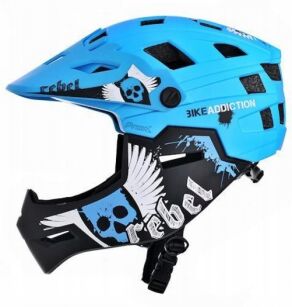 Szczękowy Kask rowerowy FullFace Prox Cage Rebel M, L blue BMX DH