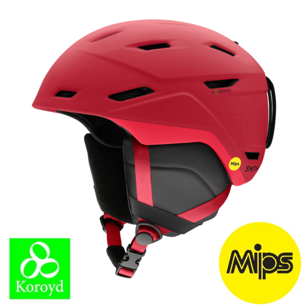 SMITH Mission MIPS USA Kask Narciarski +Koroyd crimson geo Red 2025