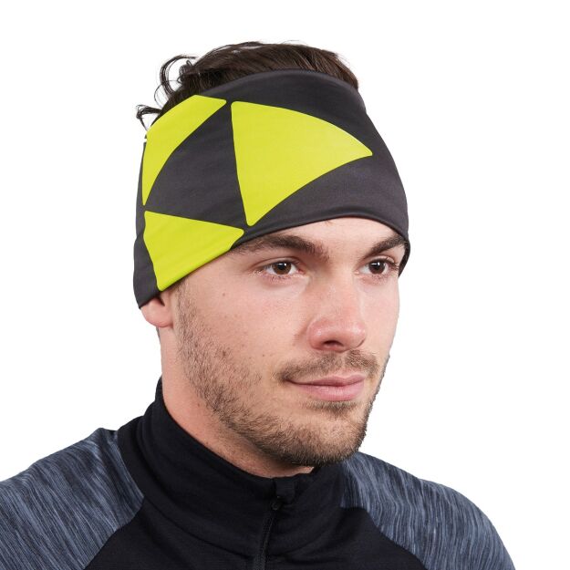 Opaska Wełniana Fischer OBERSTDORF Headband z polarem black yellow Unisex