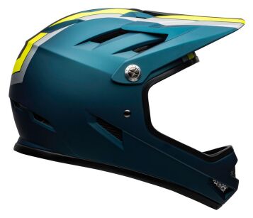 Szczękowy Kask rower FullFace DH BELL SANCTION blue (agility matte blue hi-viz)