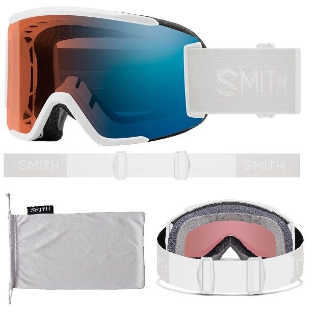 DAMSKIE Gogle Smith SQUAD S white ChromaPOP PRO Photochromic BLUE Mirror S1-S3