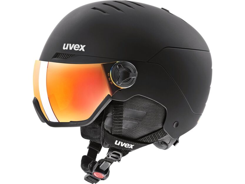 KASK NARCIARSKI UVEX Wanted Visor black +szyba S2 Red mirror