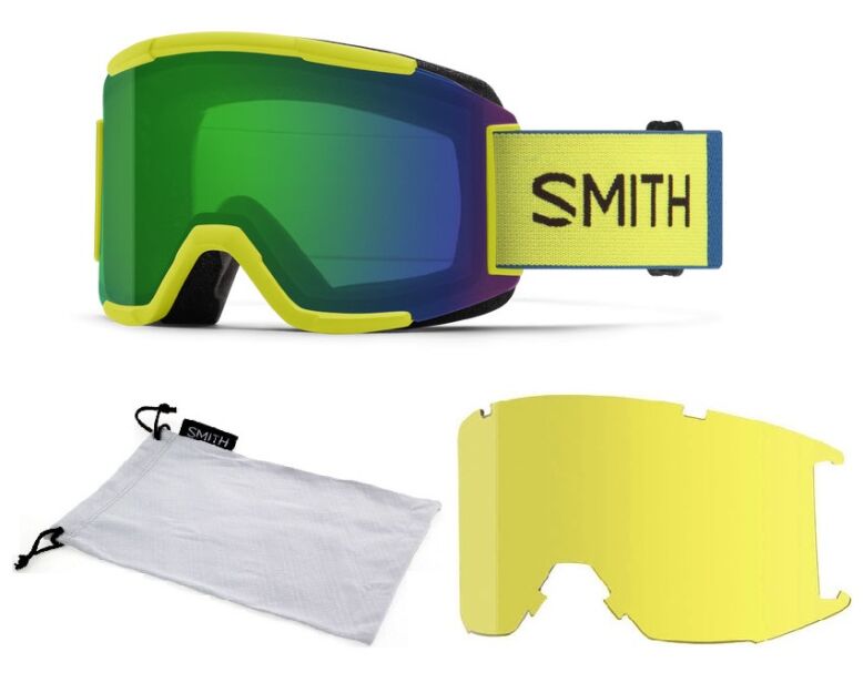 GOGLE SMITH SQUAD Neon Yellow 2 wymienne szyby Green S2 / Yellow S1