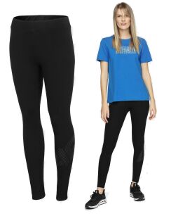 Damskie sportowe legginsy 4F LEG011 głęboka czerń