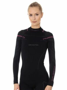 Brubeck THERMO Bluza damskaTERMOAKTYWNA czarno / różowy (black/pink) LS13100A