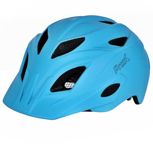 JUNIOR Kask rowerowy Prox FLASH 52-56 z lampką light blue