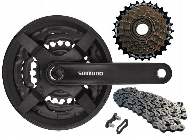 Zestaw napęd SHIMANO KORBA 42 WOLNOBIEG 7 ŁAŃCUCH