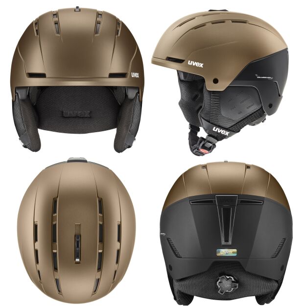 Kask Narciarski Snowboardowy UVEX STANCE  Black Gold Brown