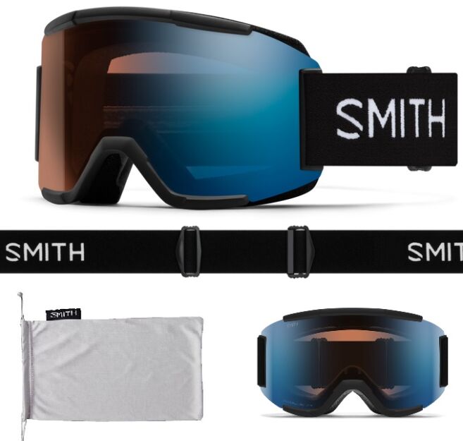 Gogle Smith SQUAD PRO mat black ChromaPOP PRO Photochromic Blue Mirror S1-S3