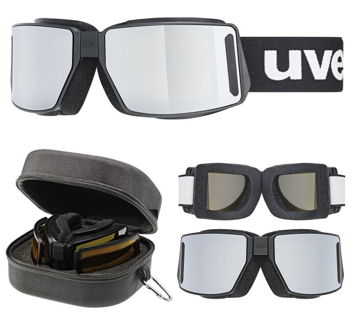 Uvex mtn Tour Okulary Półgogle Składane Skitourowe black 2 wymienne szyby S3 silver +S0  skitury