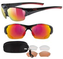 UVEX Okulary sportowe BLAZE III 3 szyby BLACK RED