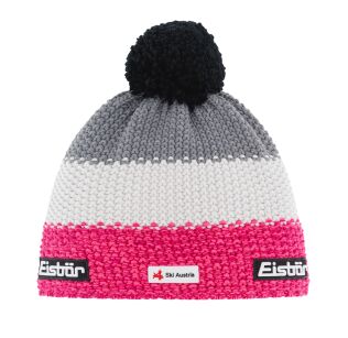 Czapka Eisbar STAR Pompon MU SKA Ski Austria kolor 142 pink white grey black