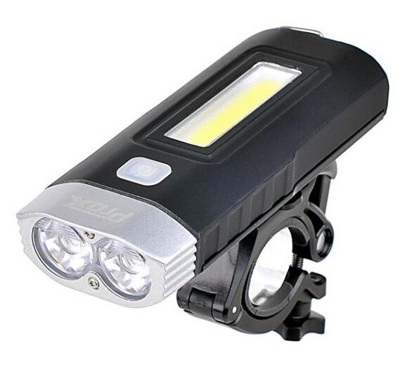 LAMPA PRZÓD PROX TAURUS 2xT6 + COB LED CZARNA 500 lm 4400 mAh