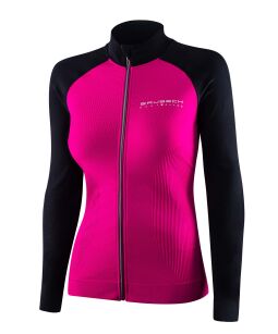 Bluza DAMSKA sportowa BRUBECK ATHLETIC LS1352W termoaktywna W GÓRY fuksjowo/czarny