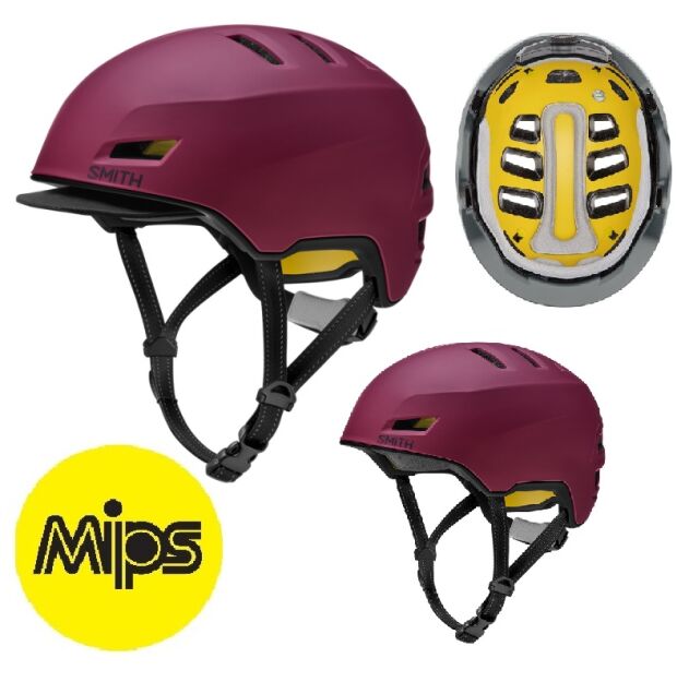 Damski Kask SMITH Express MIPS na Rower Rolki BMX mat merlot +Lampka Led