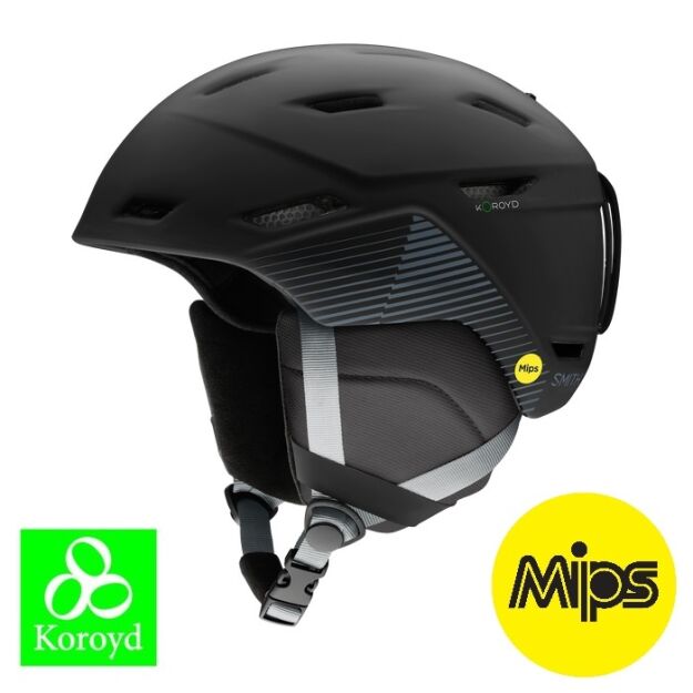 SMITH Mission MIPS USA Kask Narciarski +Koroyd black stripes 2025