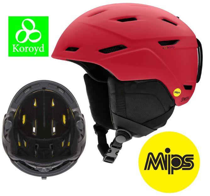 SMITH Mission MIPS kask NARCIARSKI +koroyd crimson Red