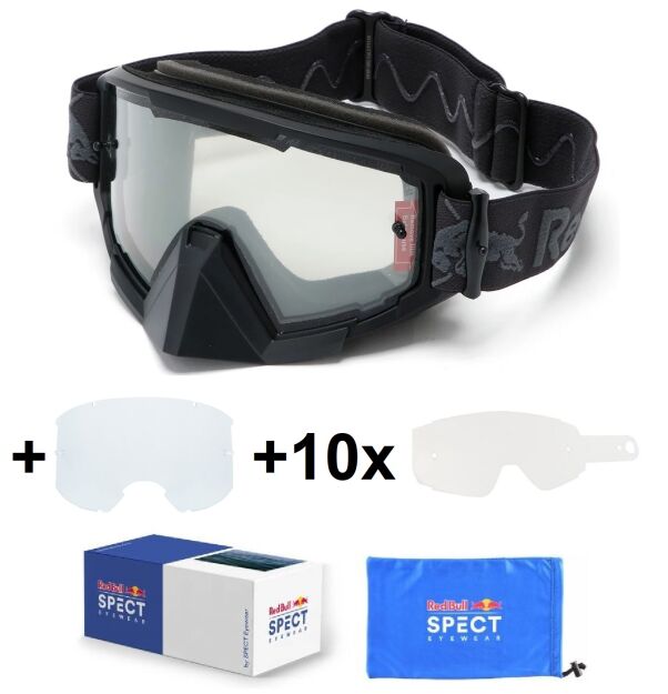 GOGLE Red Bull Spect WHIP 002 DH black 2x szyba S0 +GRATIS zrywki