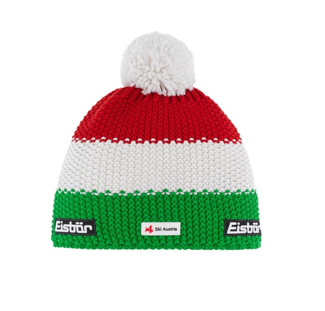 Czapka Eisbar STAR Pompon MU SKA Ski Austria kolor ITALY red white green