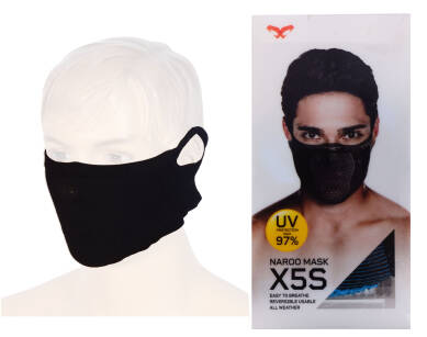 Naroo X5s oddychająca maska półkominiarka komin osłona twarzy black